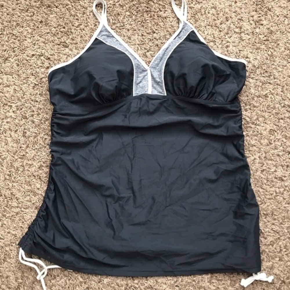 3X gray tankini top